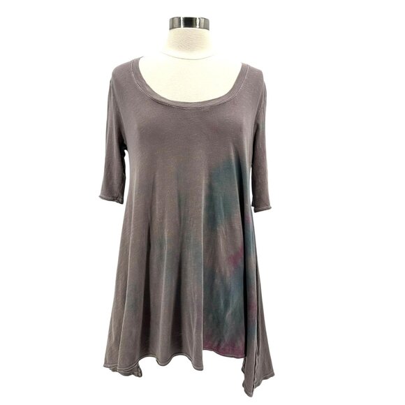 Free People Womens Medium Top Melrose Swing Tee Tie Dye Oversized Hippie - Picture 1 of 7